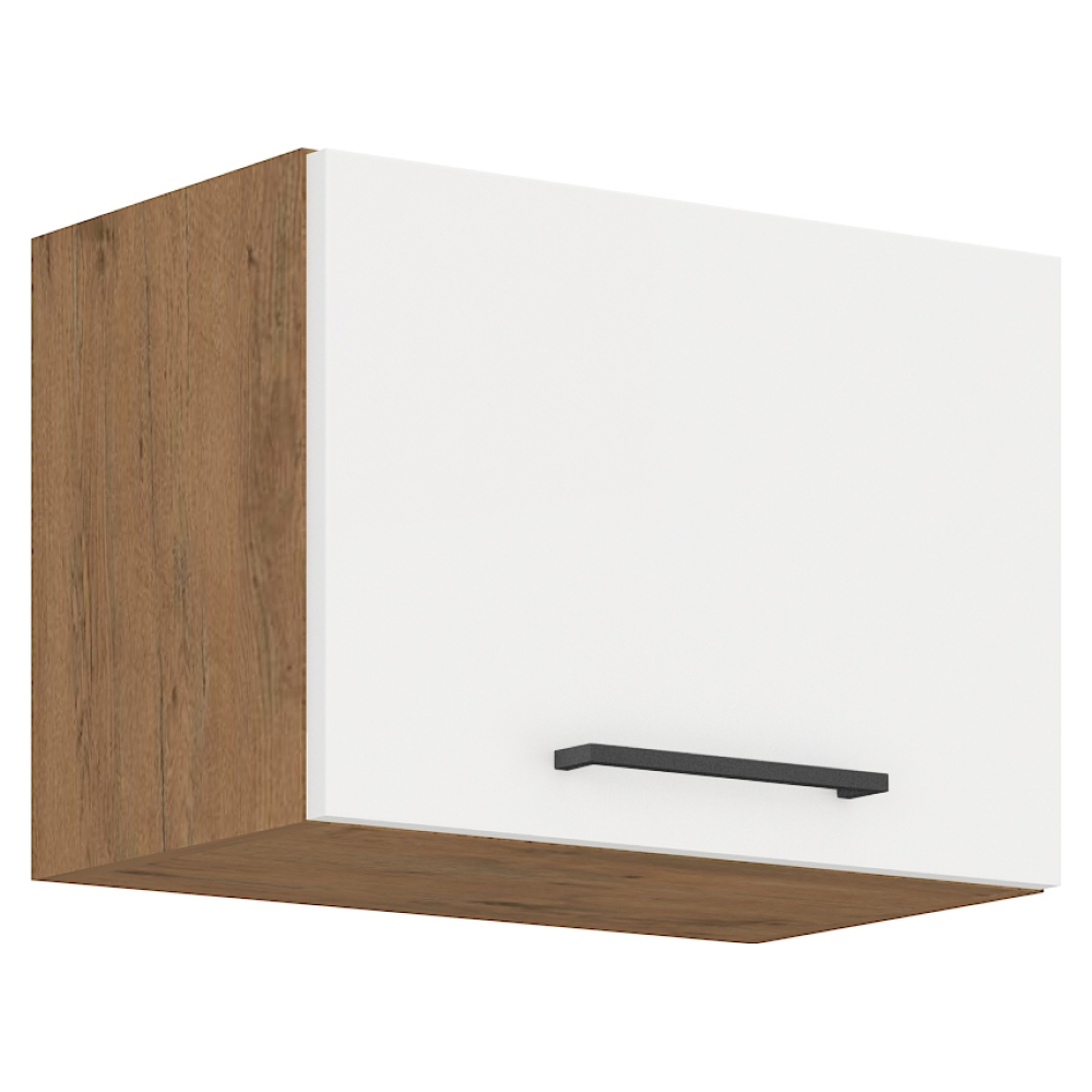 Cabinet superior, stejar Lancelot/alb extra lucios HG, VEGA 50 GU-36 1F