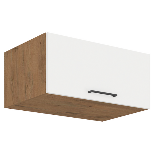 Cabinet superior, stejar Lancelot/alb extra lucios HG, VEGA 80 NAGU-36 1F