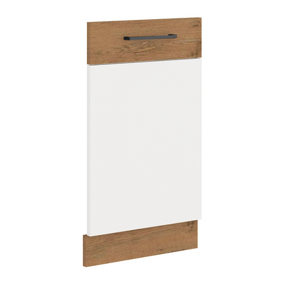 Uşă pentru maşina de spălat vase încorporată, stejar Lancelot/alb extra lucios HG, VEGA ZM 713x446