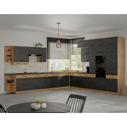 Uşă pentru maşina de spălat vase încorporată, gri mat/stejar lancelot, VEGA ZM 713x596
