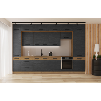 Uşă pentru maşina de spălat vase încorporată, gri mat/stejar lancelot, VEGA ZM 713x596