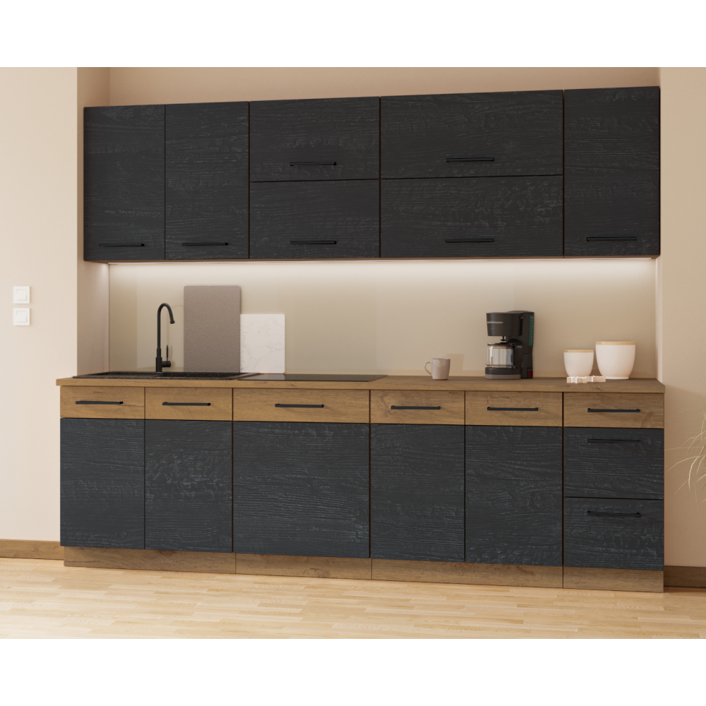 Uşă pentru maşina de spălat vase încorporată, gri mat/stejar lancelot, VEGA ZM 713x596