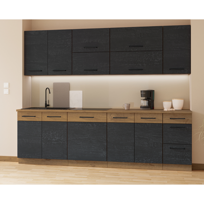 Uşă pentru maşina de spălat vase încorporată, gri mat/stejar lancelot, VEGA ZM 713x596