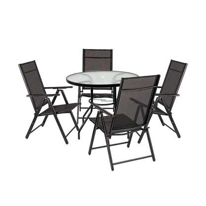 Set mobilier de grădină Tessa 4+1 negru