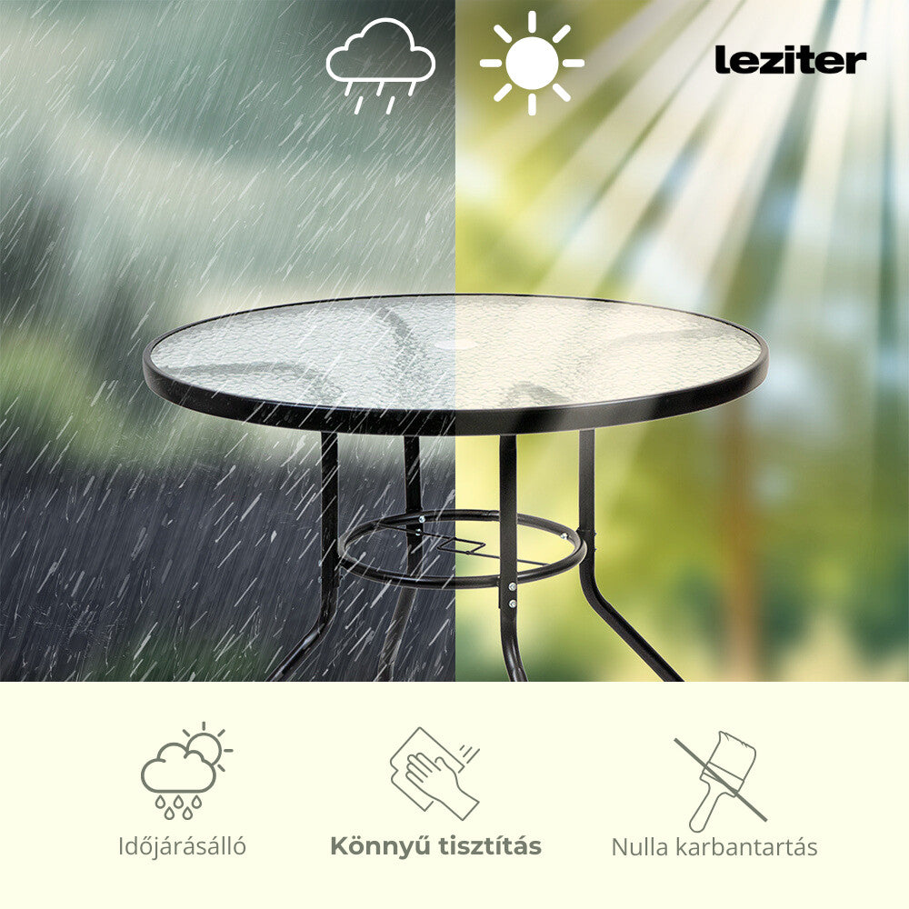 Set mobilier de grădină Tessa 4+1 negru