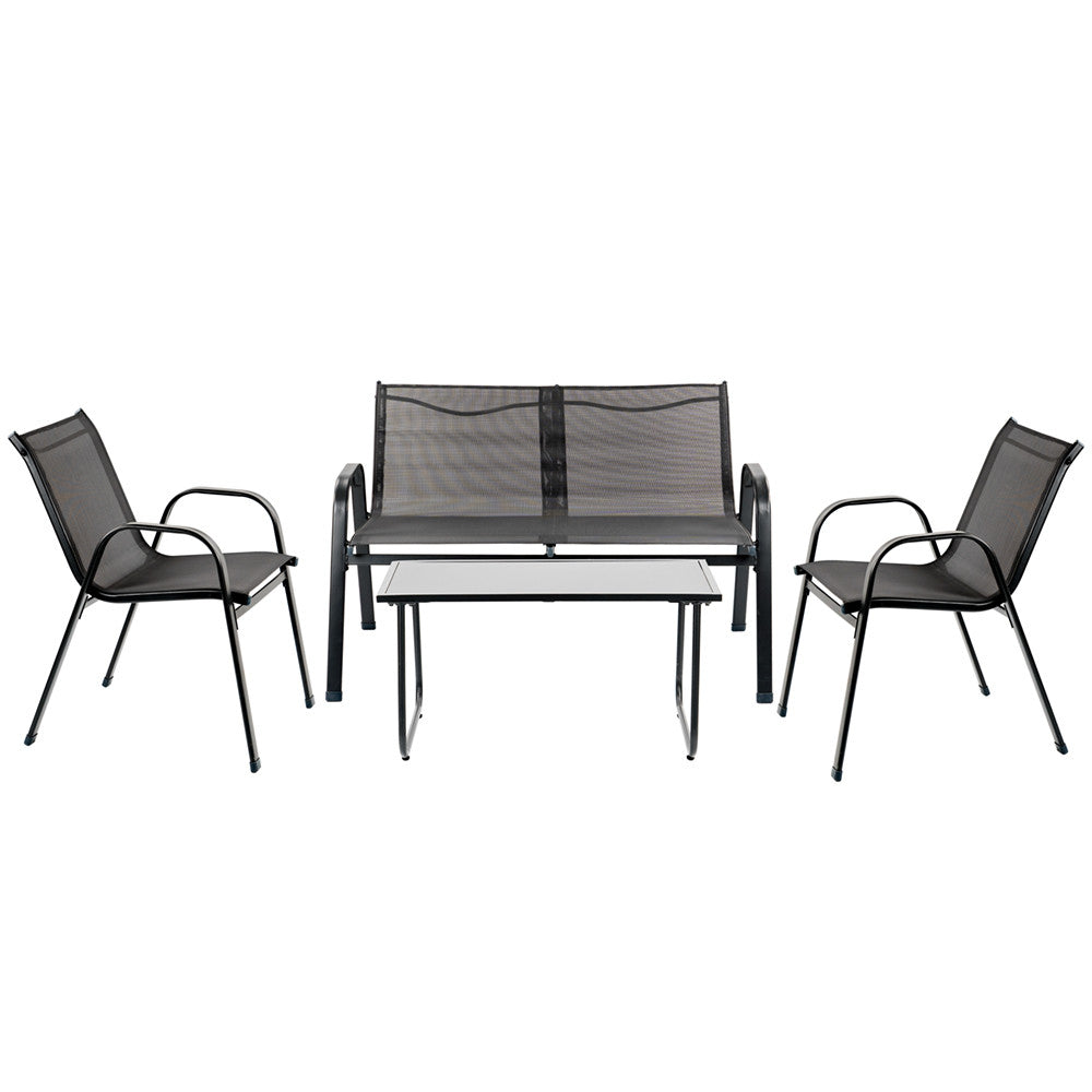 Set mobilier de grădină Lorca 4+1 negru