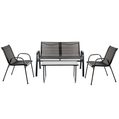 Set mobilier de grădină Lorca 4+1 negru