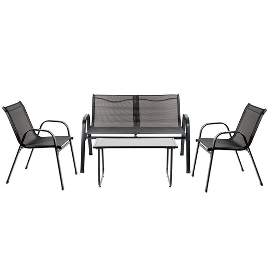 Set mobilier de grădină Lorca 4+1 negru