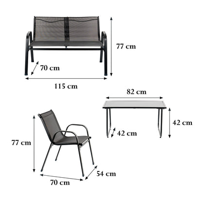 Set mobilier de grădină Lorca 4+1 negru