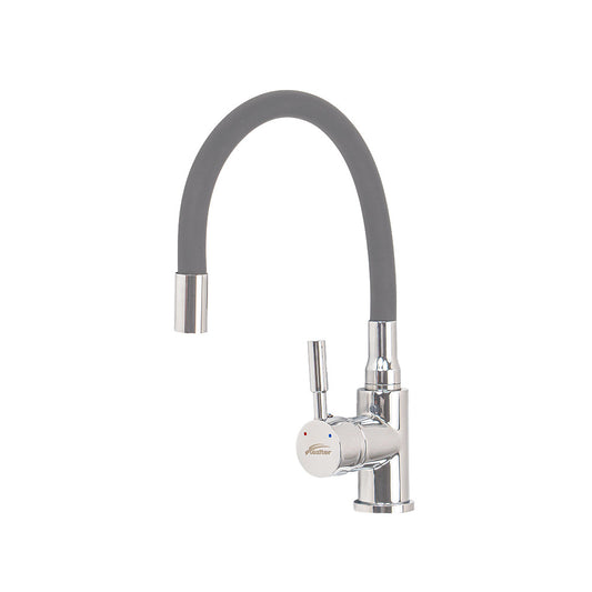 Baterie de chiuvetă independentă Corin cu cioc flexibil, gri