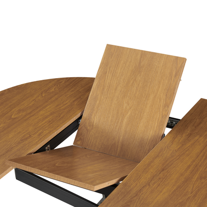 Masă extensibilă de dining, stejar deschis/neagră, 100x100-140x75 cm, ABERO TIP 1