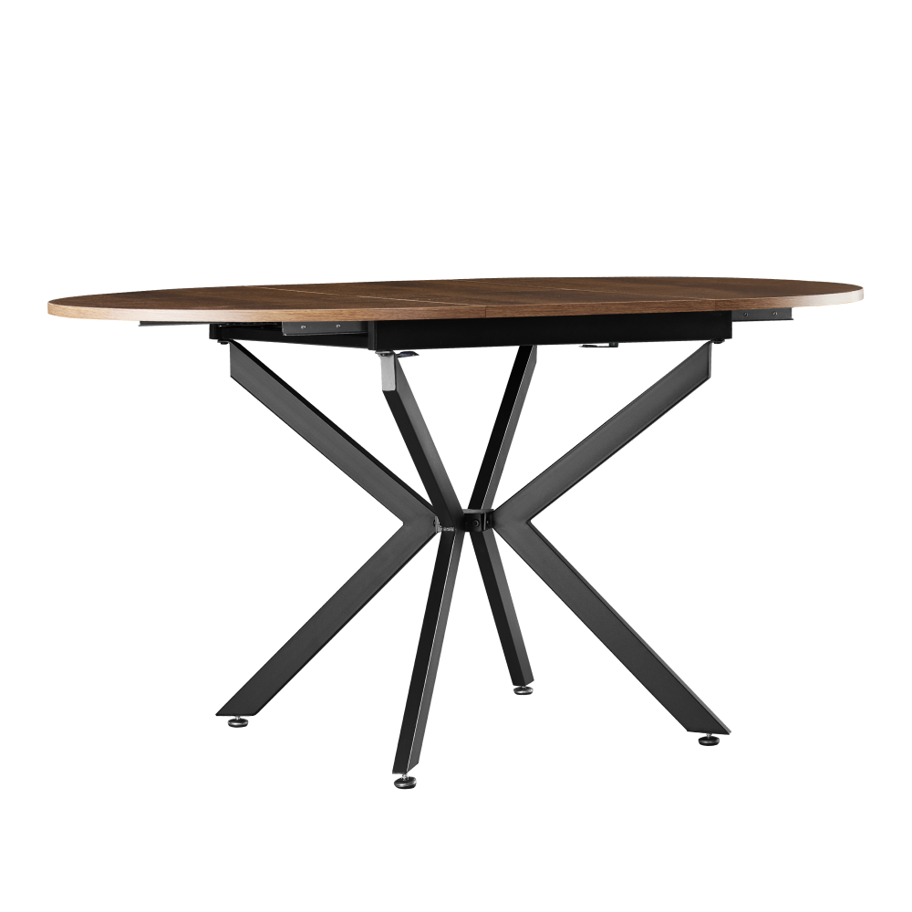 Masă extensibilă de dining, stejar închis/neagră, 100x100-140x75 cm, ABERO TIP 1
