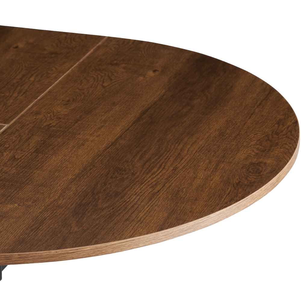 Masă extensibilă de dining, stejar închis/neagră, 100x100-140x75 cm, ABERO TIP 1