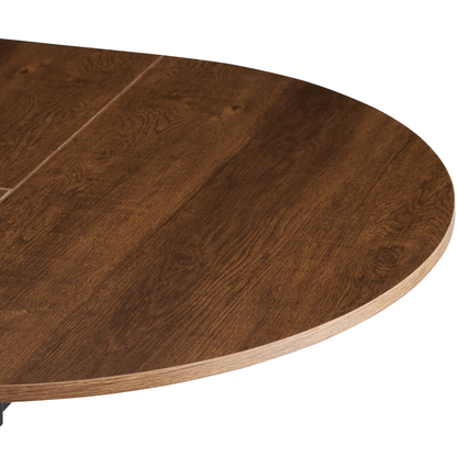 Masă extensibilă de dining, stejar închis/neagră, 100x100-140x75 cm, ABERO TIP 1