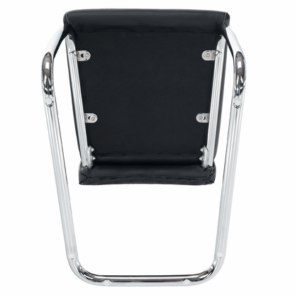 Scaun dining,  negru / cusături deschise la culoare, ABIRA NEW