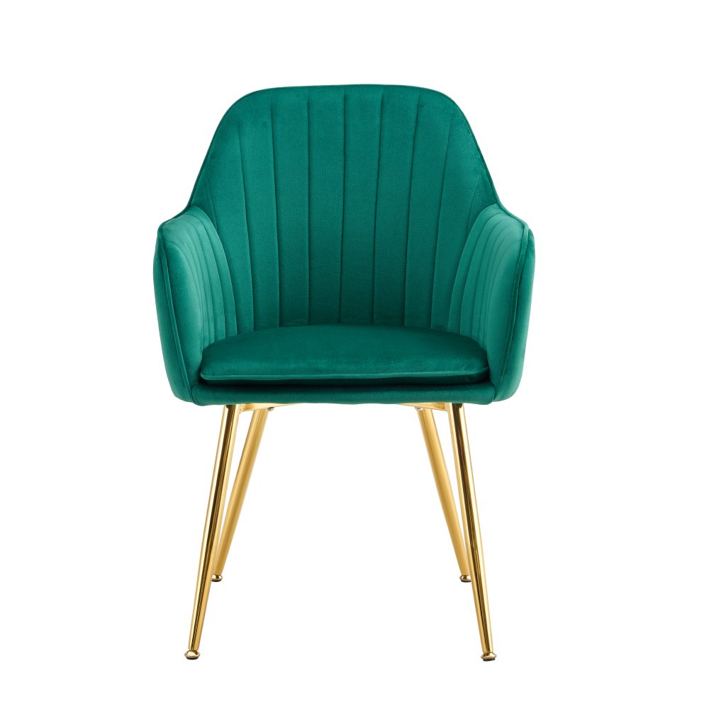 Fotoliu design, ţesătură de catifea smarald/crom-auriu, ADLAM NEW