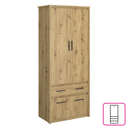 Dulap 4D1S/40, stejar Artisan, AIRON