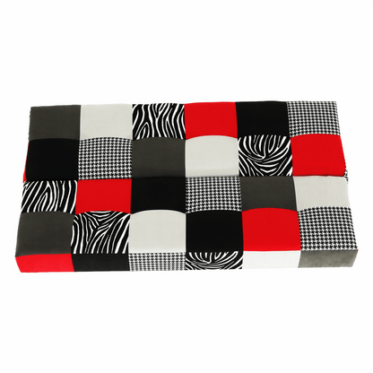 Canapea, textil roşu/gri/negru, ALABAMA