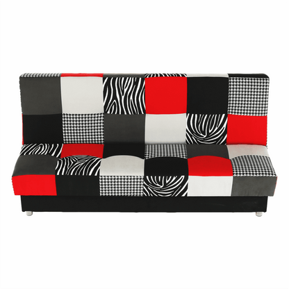 Canapea, textil roşu/gri/negru, ALABAMA