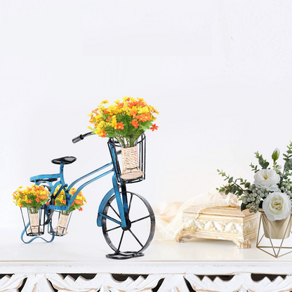 Ghiveci RETRO în formă de bicicletă, negru / albastru, ALBO