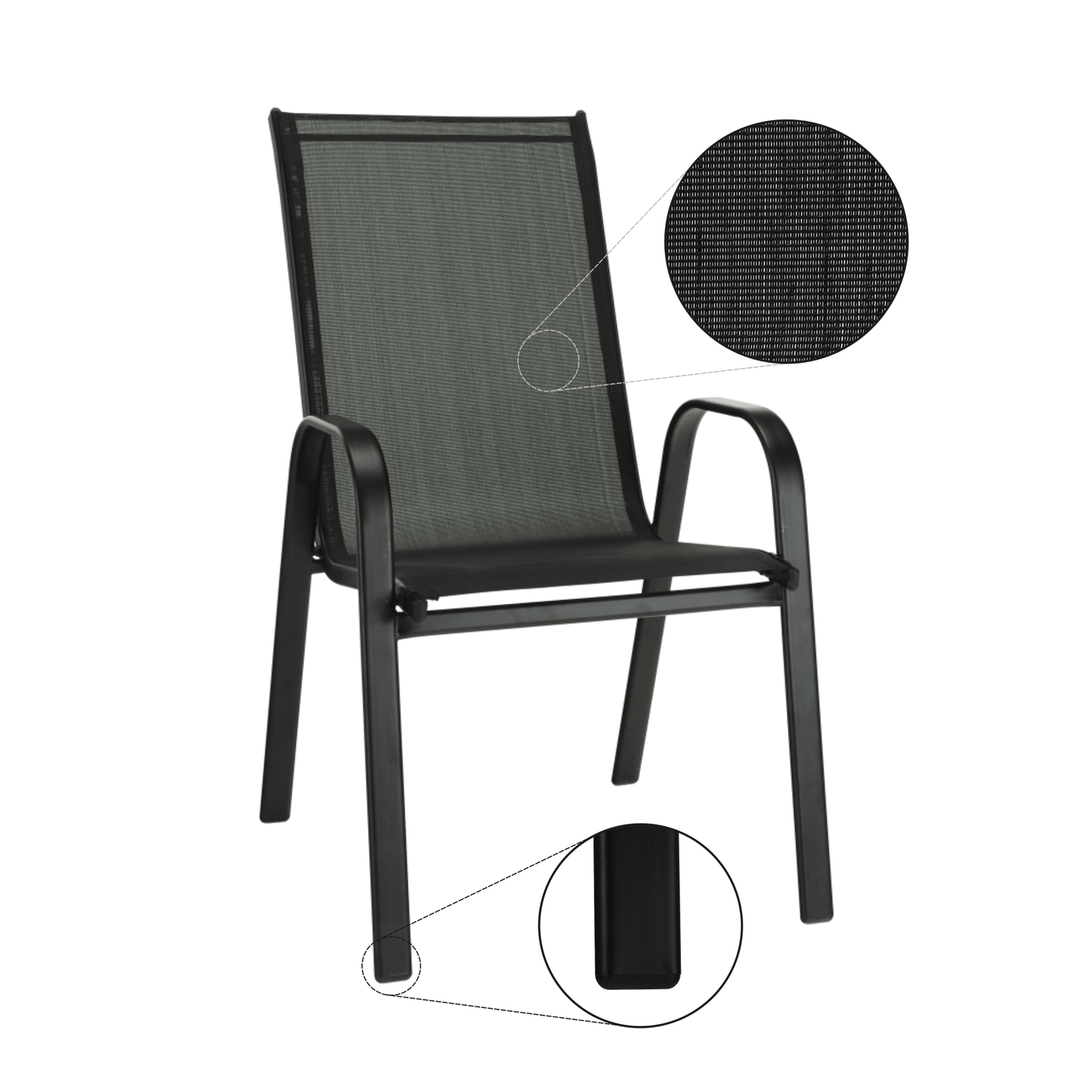 Scaun stivuibil, gri închis/negru, ALDERA