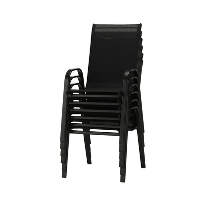 Scaun stivuibil, gri închis/negru, ALDERA