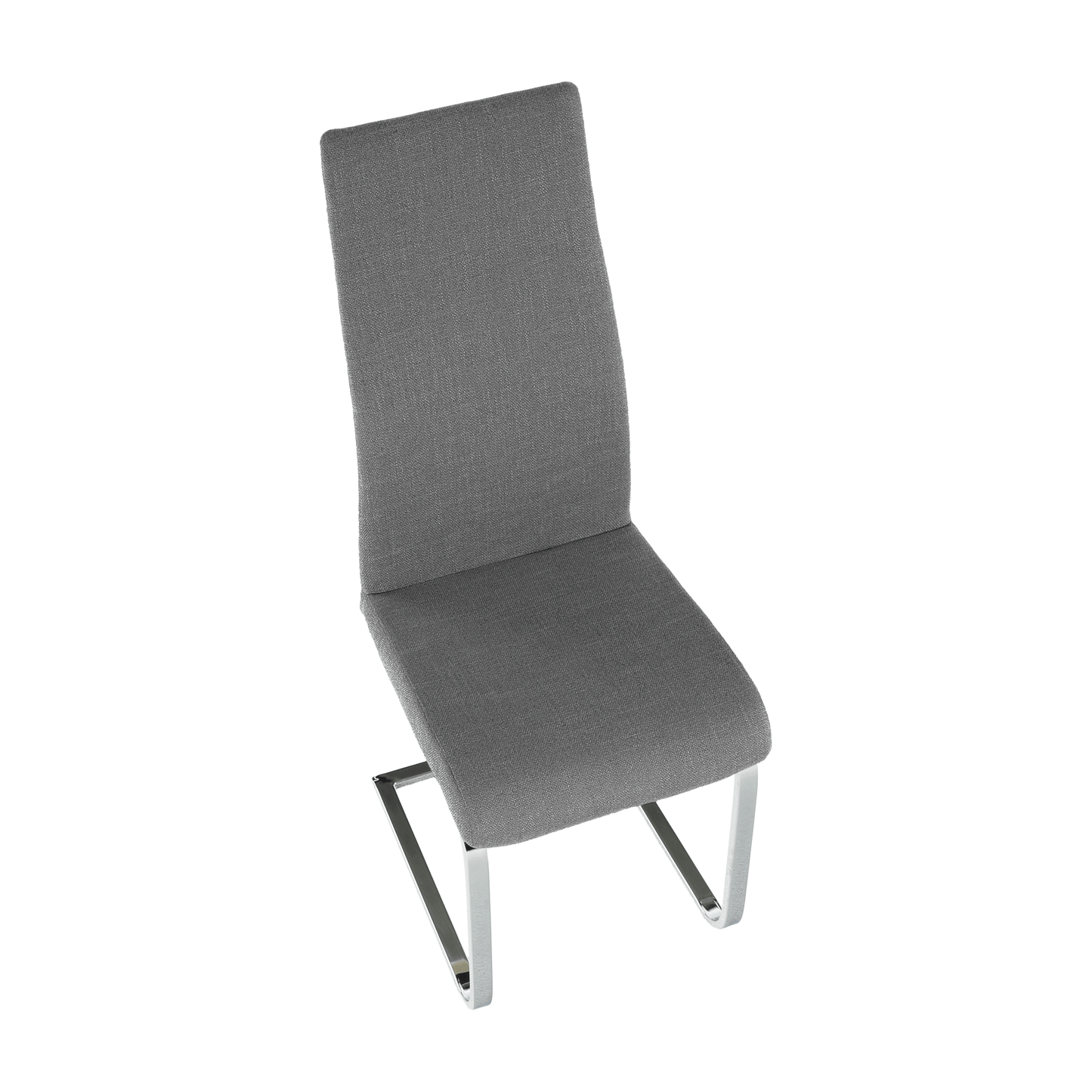 Scaun dining, material textil gri închis/crom, AMINA