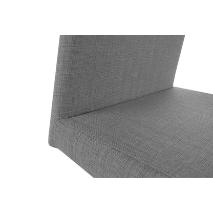 Scaun dining, material textil gri închis/crom, AMINA