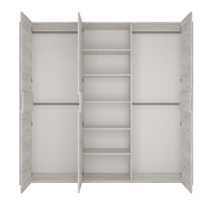 Set dormitor, (dulap, pat 160x200, 2x noptieră), alb craft, ANGEL