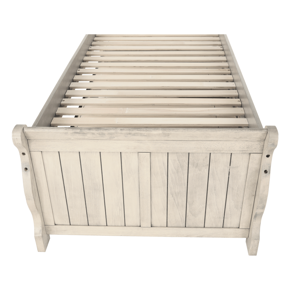 Pat cu pat suplimentar, alb antic, 90x200, ANTIKO