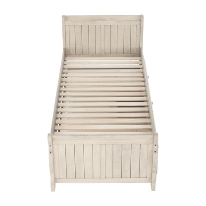 Pat cu pat suplimentar, alb antic, 90x200, ANTIKO