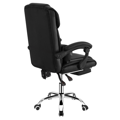Scaun de birou, piele eco neagră, ARNAUD 2 NEW
