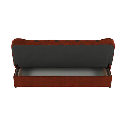 Canapea extensibilă, material textil cărămiziu/model, ASIA NEW