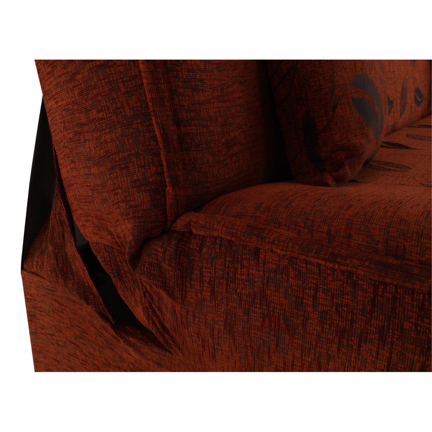 Canapea extensibilă, material textil cărămiziu/model, ASIA NEW
