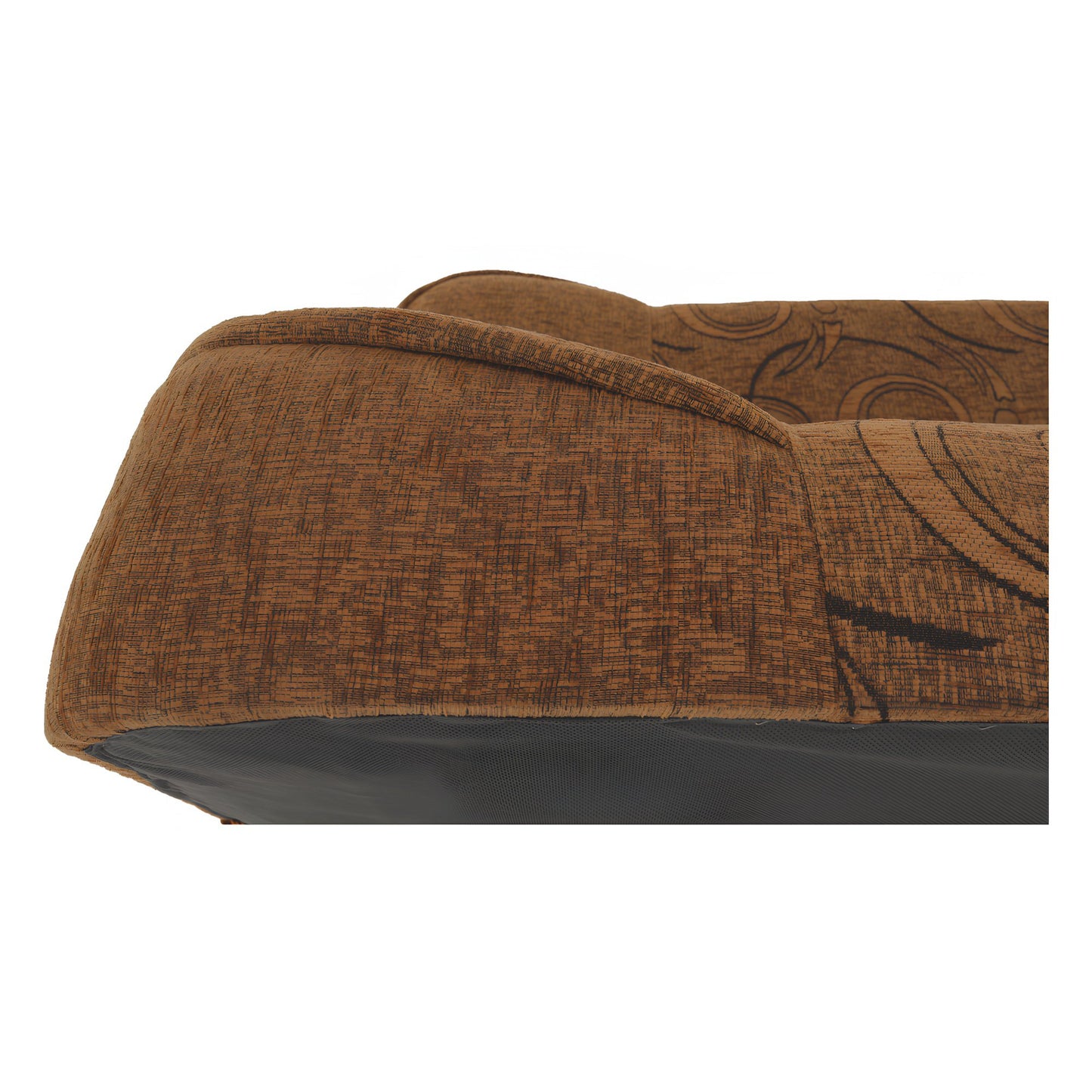 Canapea extensibilă, material textil auriu/model, ASIA NEW