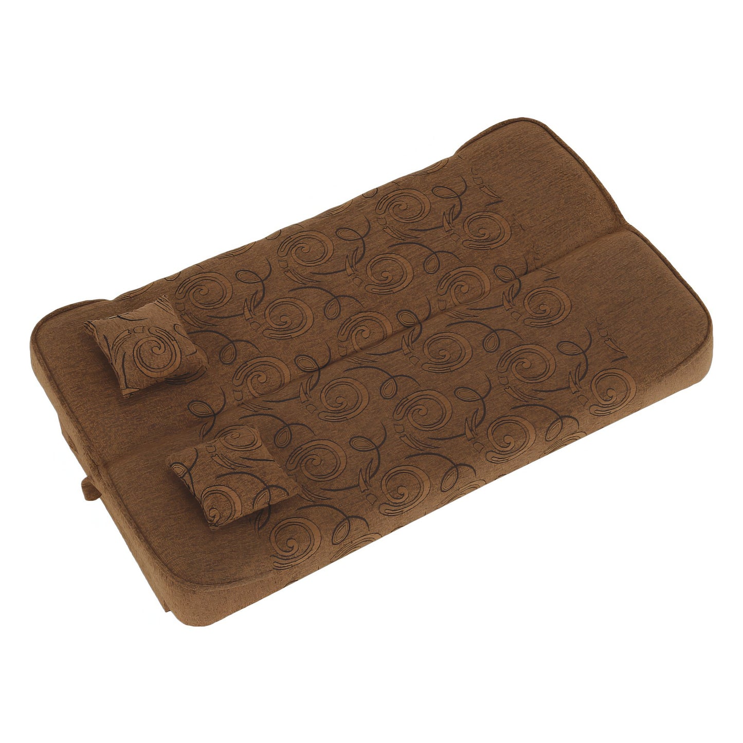Canapea extensibilă, material textil auriu/model, ASIA NEW