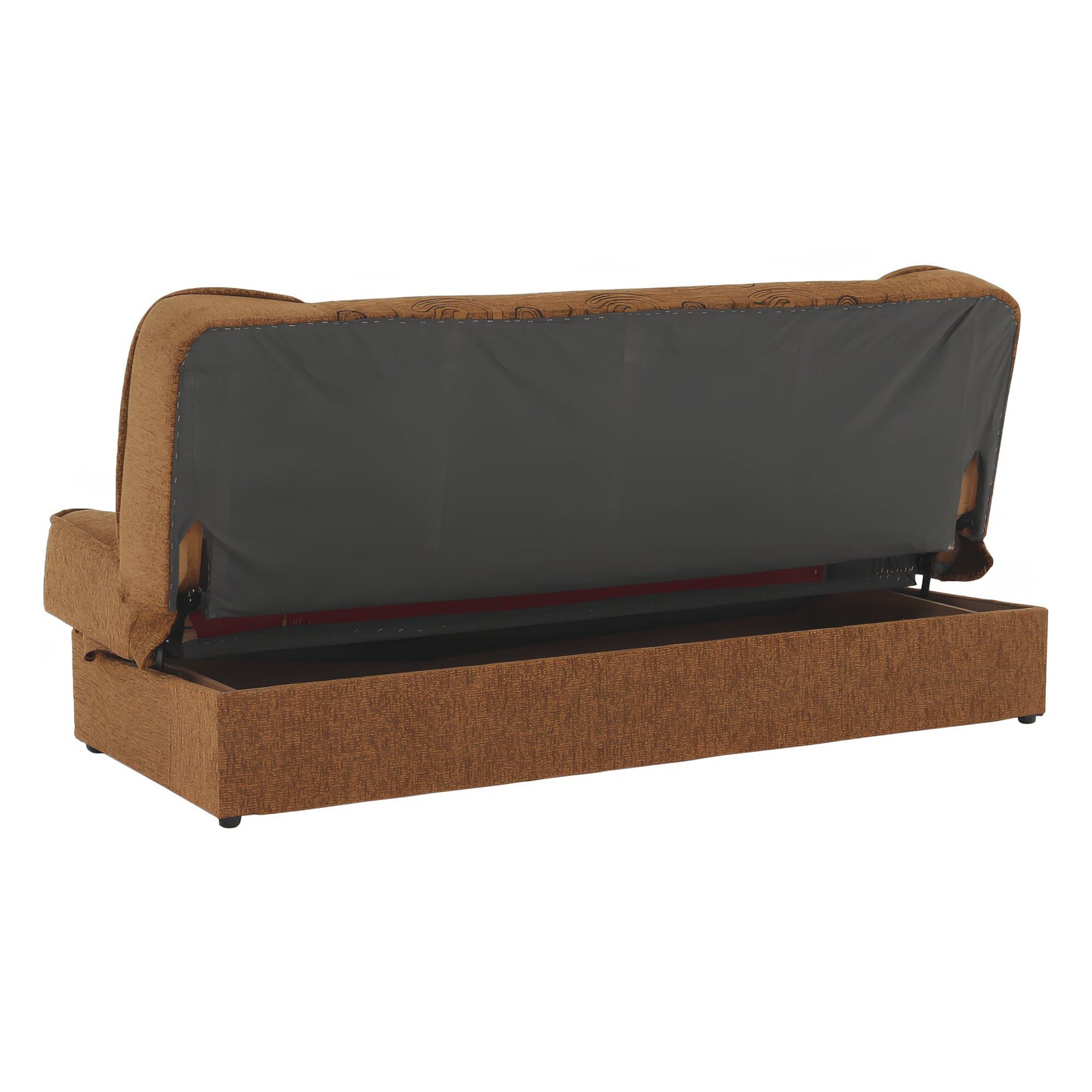 Canapea extensibilă, material textil auriu/model, ASIA NEW
