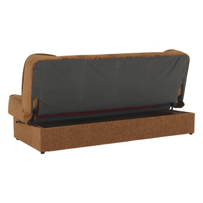 Canapea extensibilă, material textil auriu/model, ASIA NEW