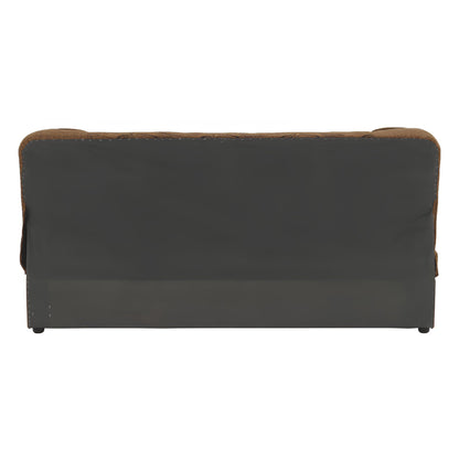 Canapea extensibilă, material textil auriu/model, ASIA NEW