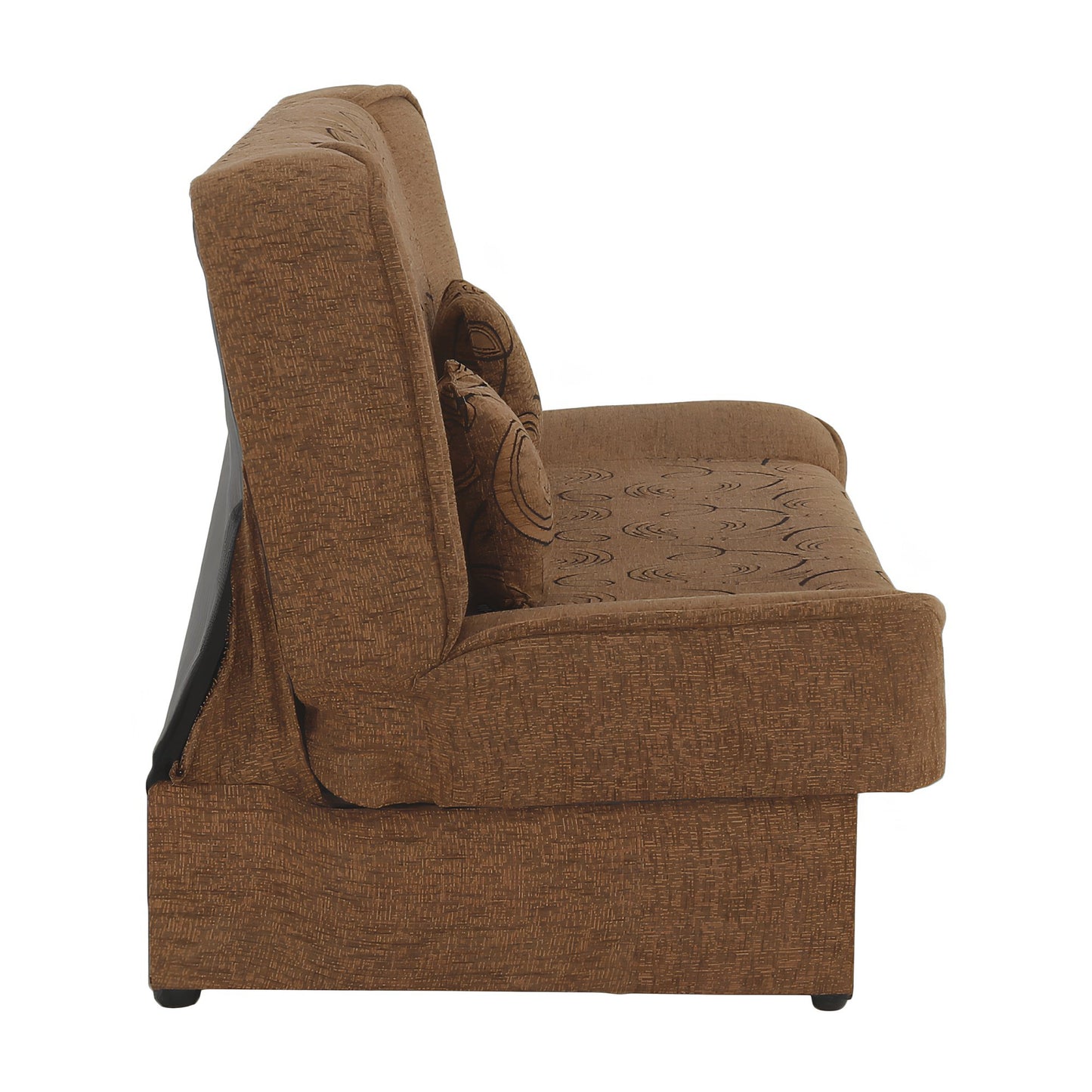 Canapea extensibilă, material textil auriu/model, ASIA NEW