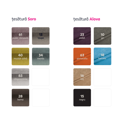 Fotoliu cu taburet, material textil rose 18, ASTRID