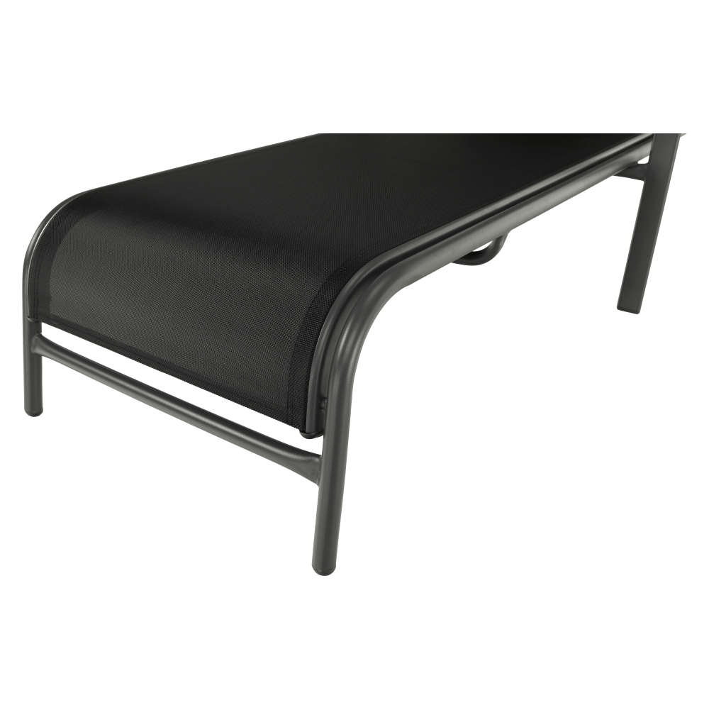 Stivuibil şezlong de grădină reglabil, negru/gri, ATREO