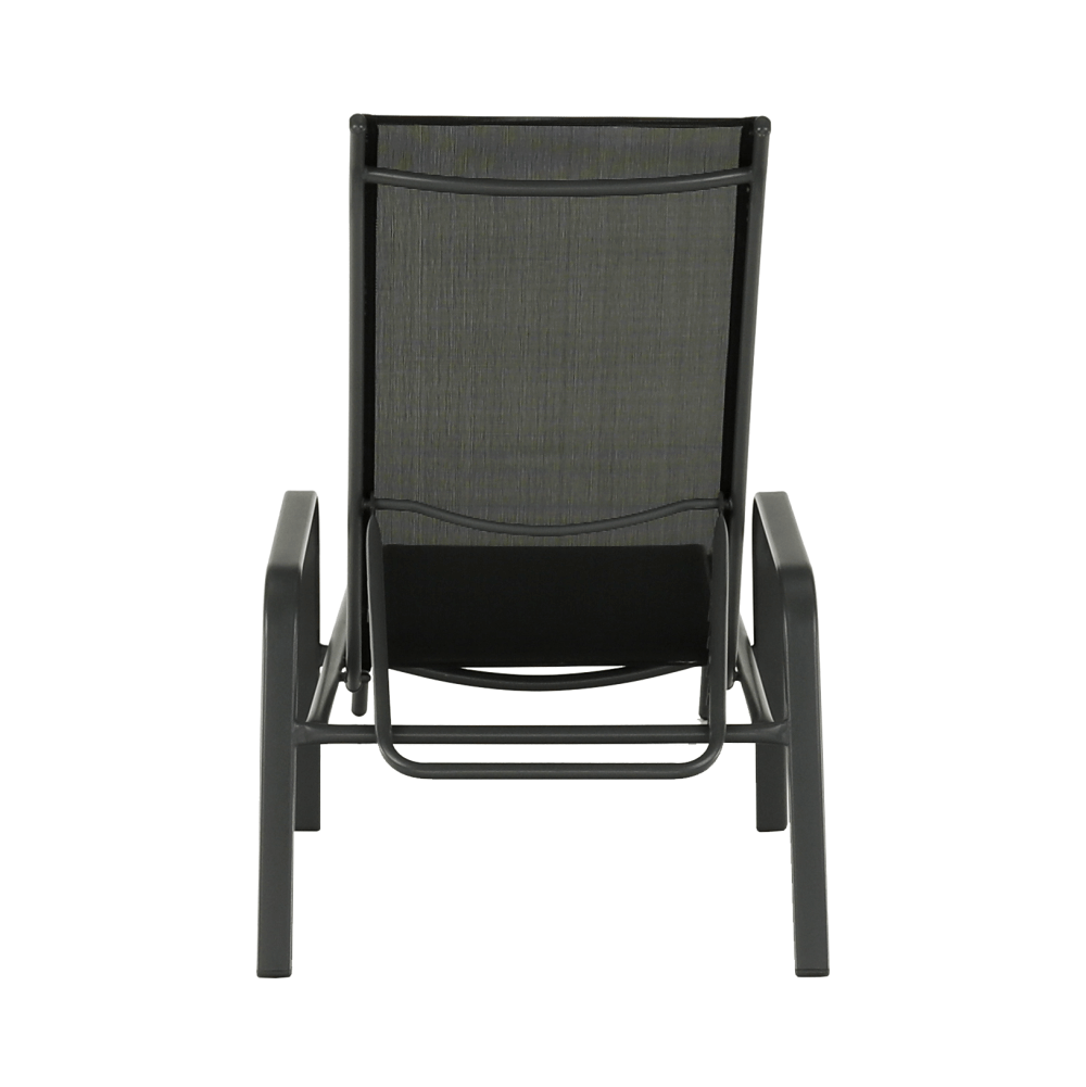 Stivuibil şezlong de grădină reglabil, negru/gri, ATREO