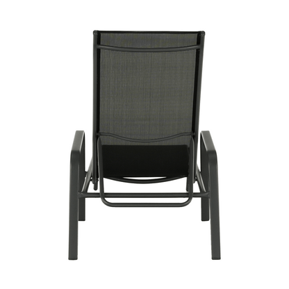 Stivuibil şezlong de grădină reglabil, negru/gri, ATREO