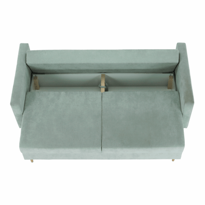 Canapea extensibilă, verde mentă textil Queens, AURELIA