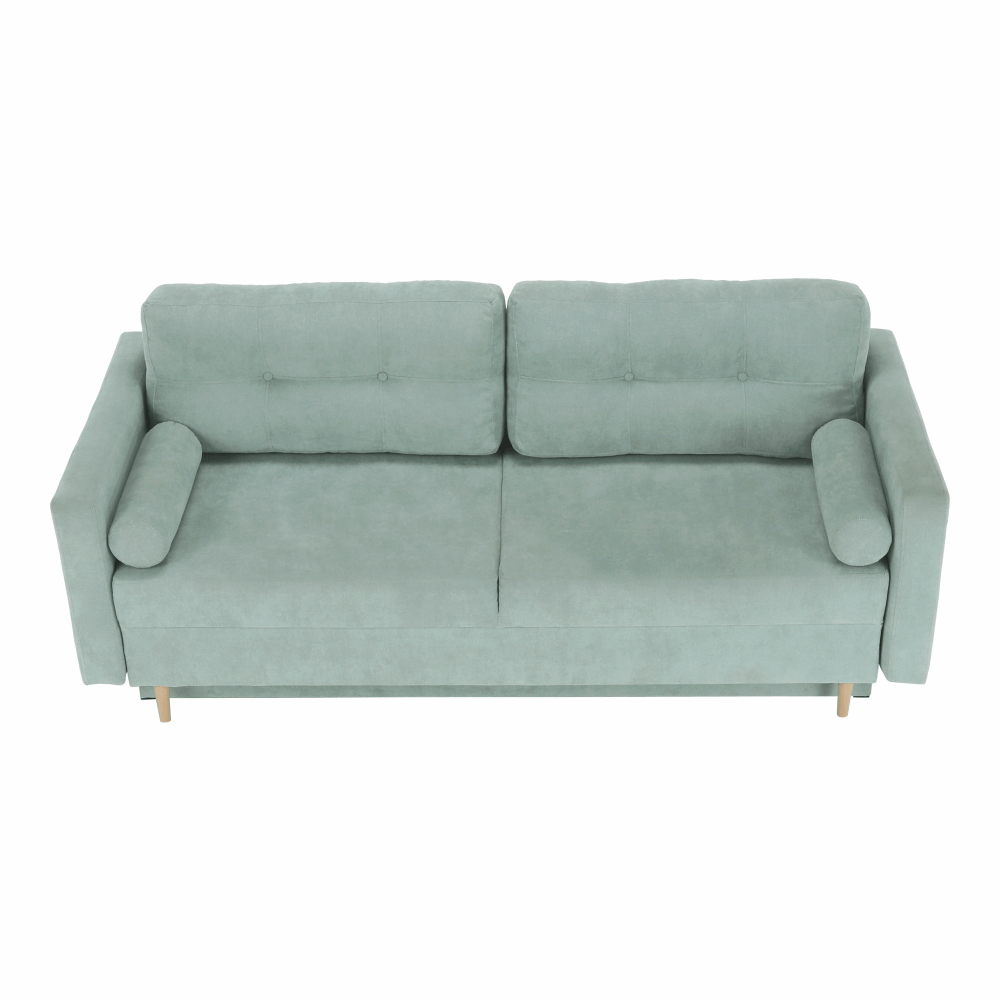 Canapea extensibilă, verde mentă textil Queens, AURELIA
