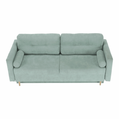 Canapea extensibilă, verde mentă textil Queens, AURELIA