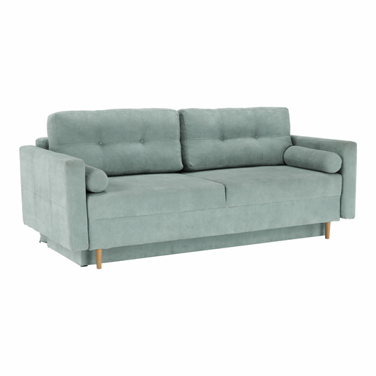 Canapea extensibilă, verde mentă textil Queens, AURELIA