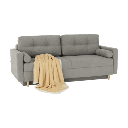 Canapea extensibilă, gri textil  Queens, AURELIA