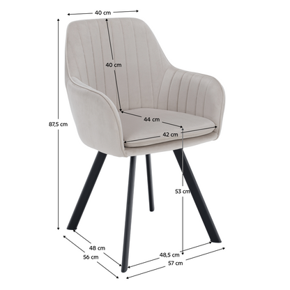 Scaun de design, bej-gri, ţesătură Velvet, AURIL